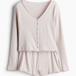 (NWT) H&M - powder pink pointelle pajamas (XL)
